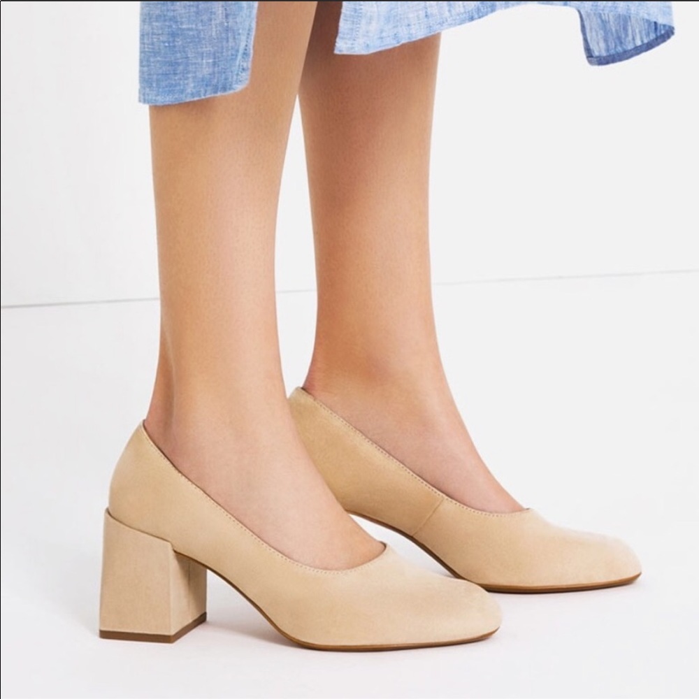 Zara nude block heels